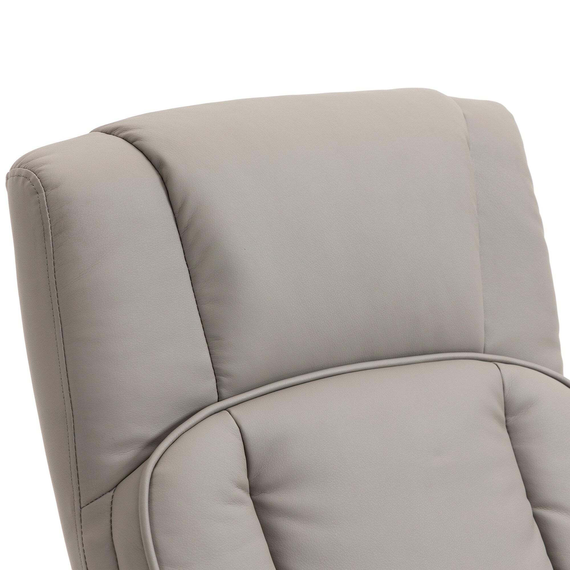 Fauteuil inclinable pivotant manuel en cuir PU, fauteuil d'appoint réglable, fauteuil de télévision, fauteuil de lecture inclinable avec pouf