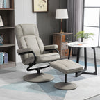 Fauteuil inclinable pivotant manuel en cuir PU, fauteuil d'appoint réglable, fauteuil de télévision, fauteuil de lecture inclinable avec pouf