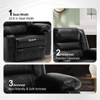 Fauteuil inclinable manuel avec massage 8 points, chauffant, réglable et cadre robuste pour salon