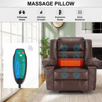 Fauteuil inclinable manuel avec massage 8 points, chauffant, réglable et cadre robuste pour salon