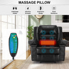 Fauteuil inclinable manuel avec massage 8 points, chauffant, réglable et cadre robuste pour salon