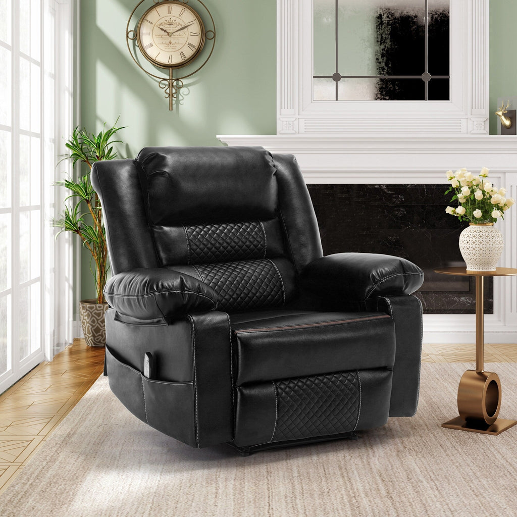 Fauteuil inclinable manuel avec massage 8 points, chauffant, réglable et cadre robuste pour salon