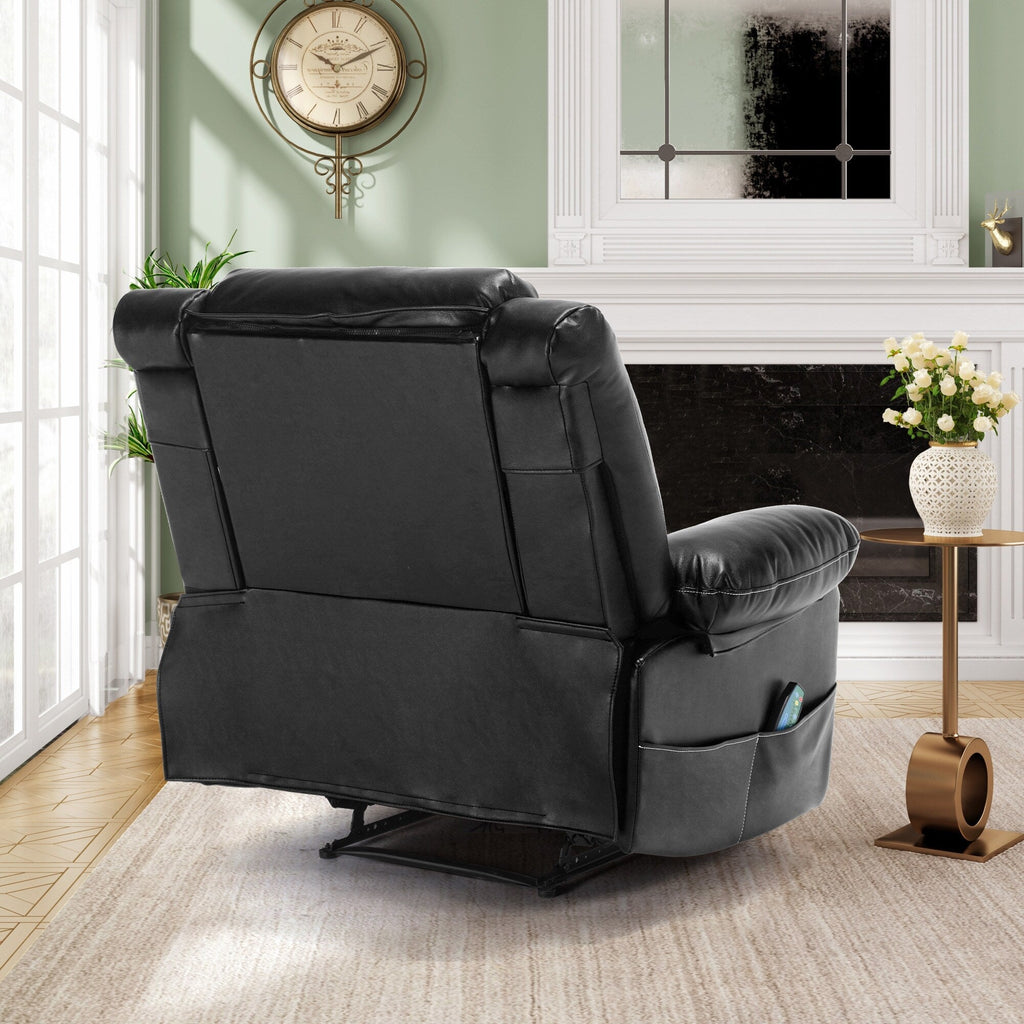 Fauteuil inclinable manuel avec massage 8 points, chauffant, réglable et cadre robuste pour salon