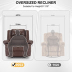 Fauteuil inclinable manuel avec massage 8 points, chauffant, réglable et cadre robuste pour salon