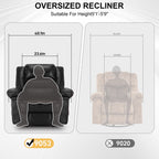 Fauteuil inclinable manuel avec massage 8 points, chauffant, réglable et cadre robuste pour salon