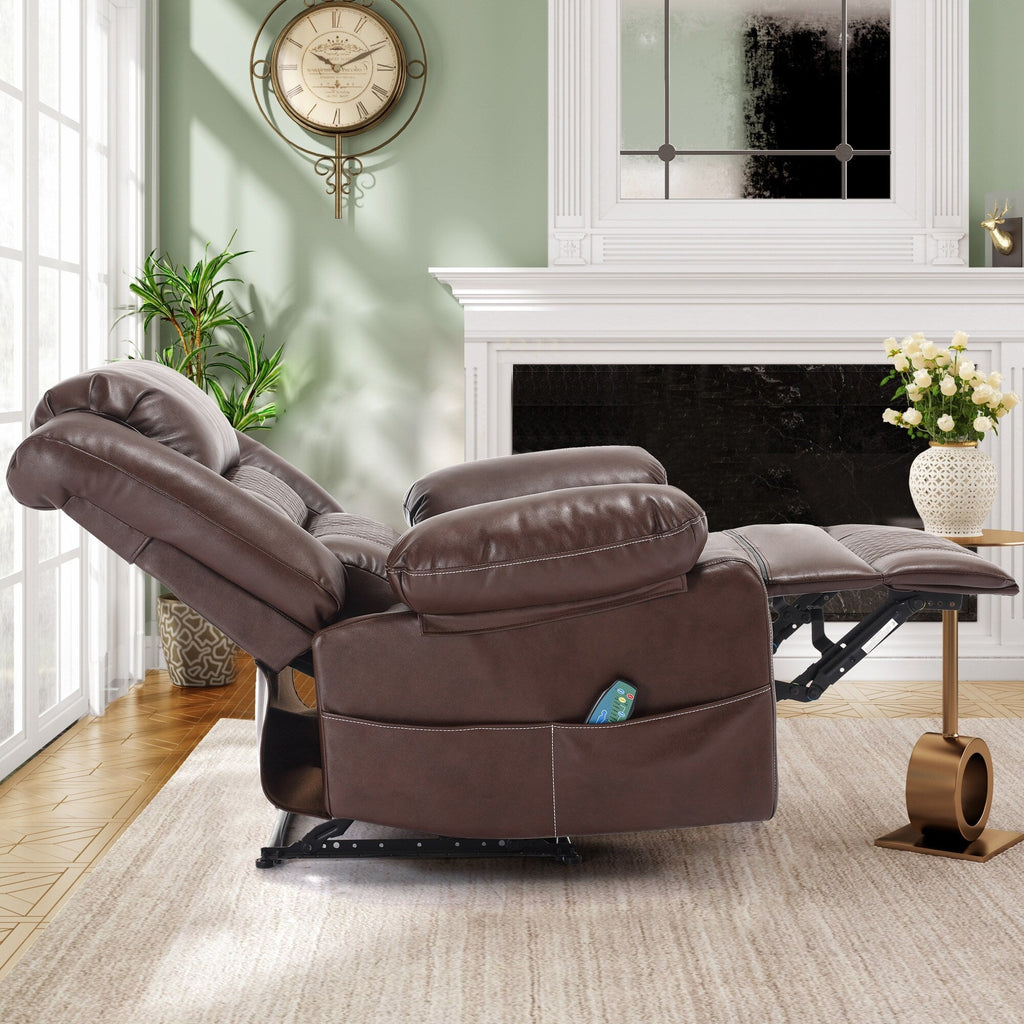 Fauteuil inclinable manuel avec massage 8 points, chauffant, réglable et cadre robuste pour salon