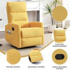 Fauteuil inclinable manuel à bascule et pivotant en tissu pour salon