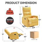 Fauteuil inclinable manuel à bascule et pivotant en tissu pour salon