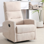 Fauteuil inclinable manuel à bascule et pivotant en tissu pour salon