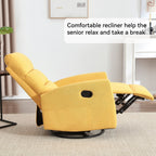 Fauteuil inclinable manuel à bascule et pivotant en tissu pour salon