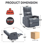 Fauteuil inclinable manuel à bascule et pivotant en tissu pour salon