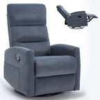 Fauteuil inclinable manuel à bascule et pivotant en tissu pour salon