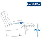 Fauteuil inclinable manuel à bascule et pivotant en tissu pour salon