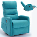 Fauteuil inclinable manuel à bascule et pivotant en tissu pour salon