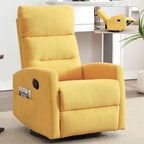 Fauteuil inclinable manuel à bascule et pivotant en tissu pour salon