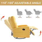 Fauteuil inclinable manuel à bascule et pivotant en tissu pour salon
