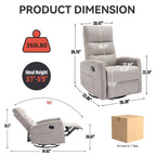 Fauteuil inclinable manuel à bascule et pivotant en tissu pour salon