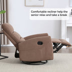 Fauteuil inclinable manuel à bascule et pivotant en tissu pour salon
