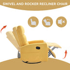 Fauteuil inclinable manuel à bascule et pivotant en tissu pour salon
