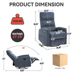 Fauteuil inclinable manuel à bascule et pivotant en tissu pour salon