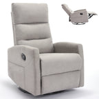 Fauteuil inclinable manuel à bascule et pivotant en tissu pour salon