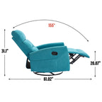 Fauteuil inclinable manuel à bascule et pivotant en tissu pour salon