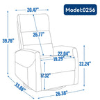 Fauteuil inclinable manuel à bascule et pivotant en tissu pour salon