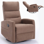 Fauteuil inclinable manuel à bascule et pivotant en tissu pour salon