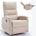 Fauteuil inclinable manuel à bascule et pivotant en tissu pour salon