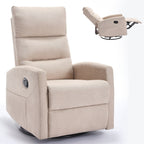 Fauteuil inclinable manuel pivotant et basculant, fauteuil inclinable en tissu respirant, fauteuils inclinables pour petits espaces