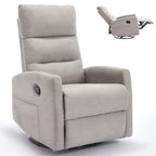 Fauteuil inclinable manuel pivotant et basculant, fauteuil inclinable en tissu respirant, fauteuils inclinables pour petits espaces