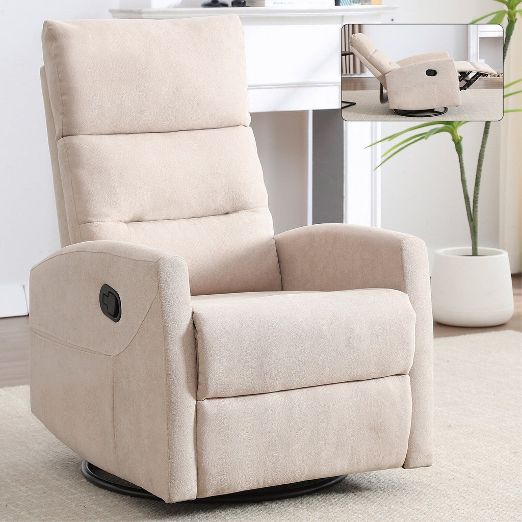 Fauteuil inclinable manuel pivotant et basculant, fauteuil inclinable en tissu respirant, fauteuils inclinables pour petits espaces