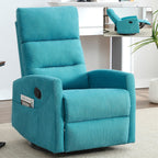 Fauteuil inclinable manuel pivotant et basculant, fauteuil inclinable en tissu respirant, fauteuils inclinables pour petits espaces