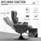 Fauteuil inclinable manuel, pivotant, avec repose-pieds et deux porte-gobelets, pour salon, noir