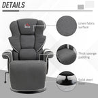 Fauteuil inclinable manuel, pivotant, avec repose-pieds et deux porte-gobelets, pour salon, noir