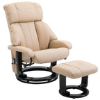 Fauteuil de massage inclinable manuel pivotant à 360° en cuir PU avec repose-pieds, vibration à 10 points, télécommande et poche latérale