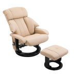 Fauteuil de massage inclinable manuel pivotant à 360° en cuir PU avec repose-pieds, vibration à 10 points, télécommande et poche latérale
