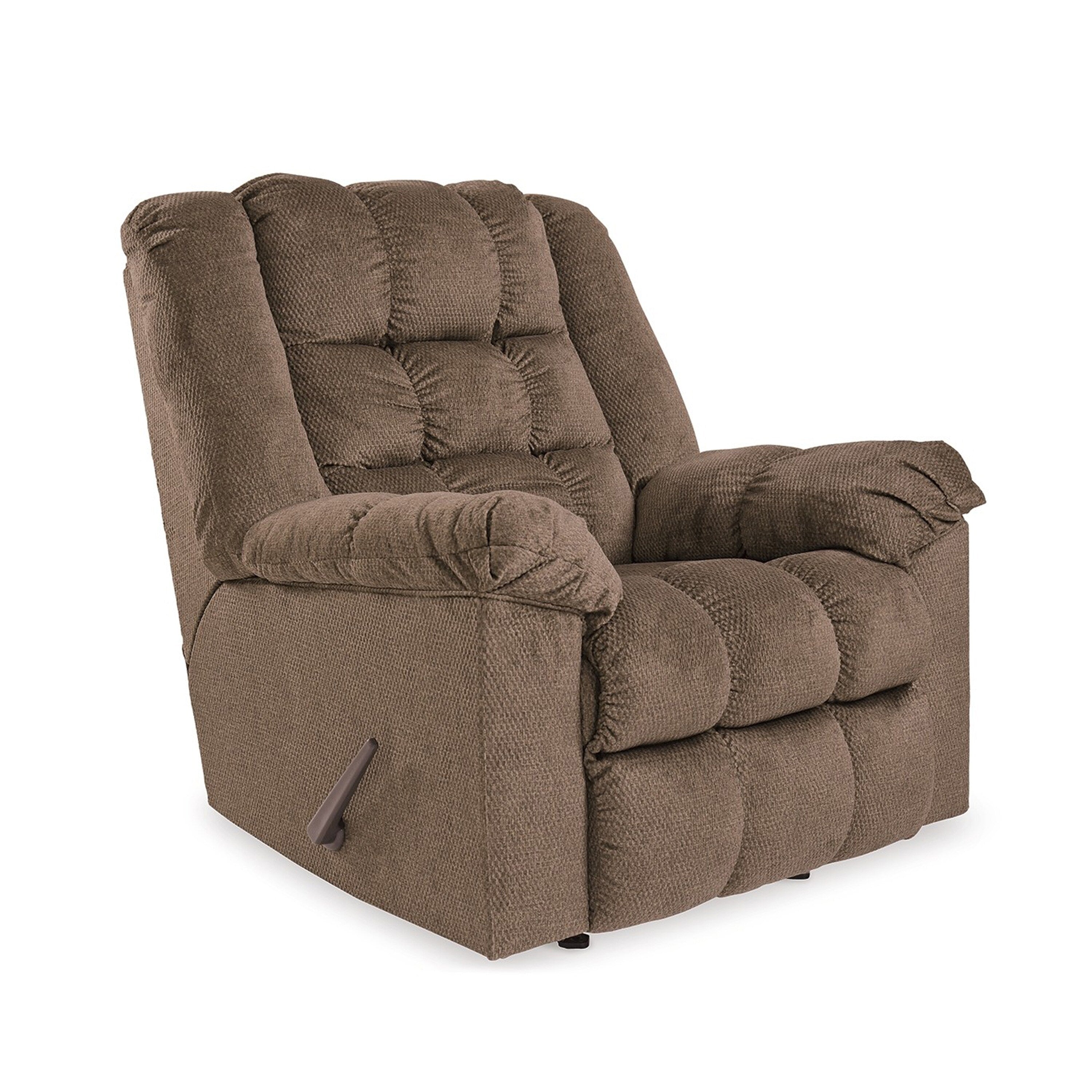 Fauteuil inclinable à bascule manuel, fonction chauffage et massage, brun automne