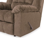 Fauteuil inclinable à bascule manuel, fonction chauffage et massage, brun automne