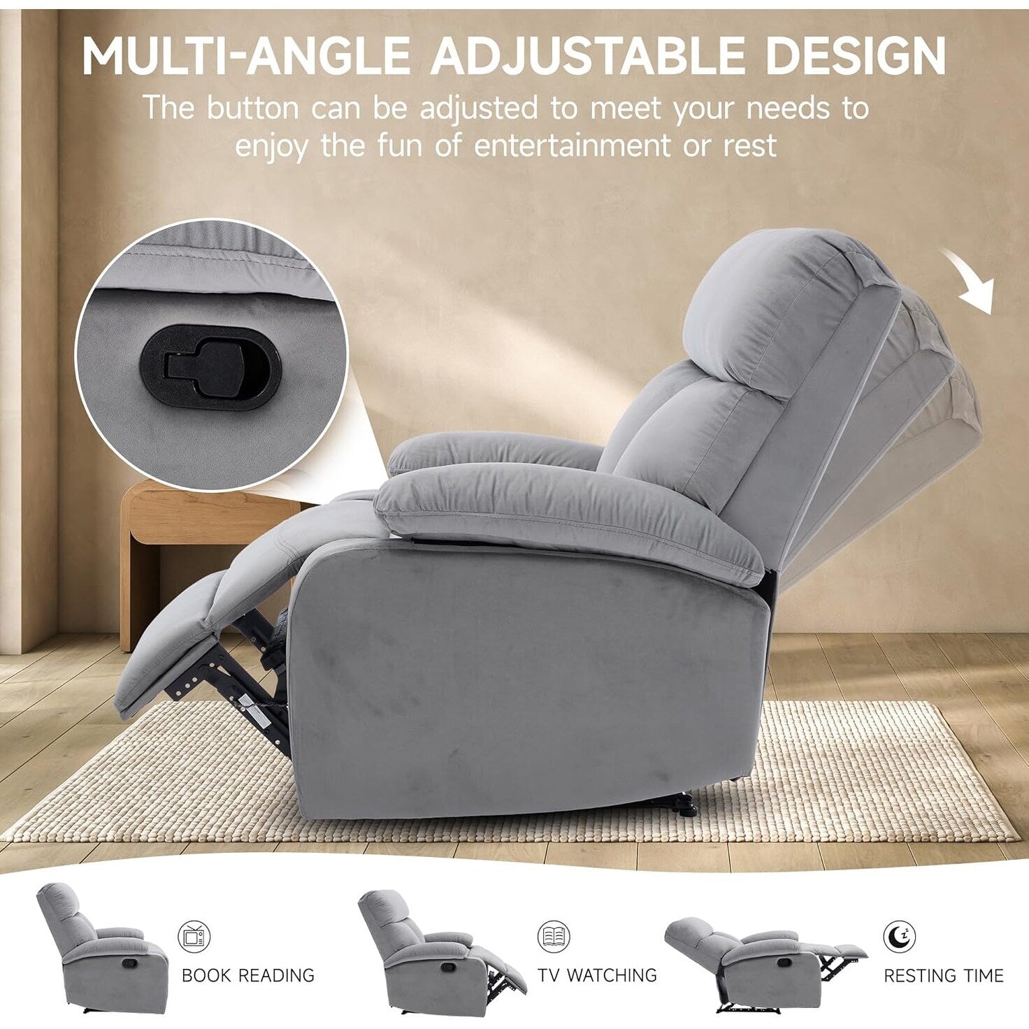 Petit fauteuil inclinable manuel pour adultes