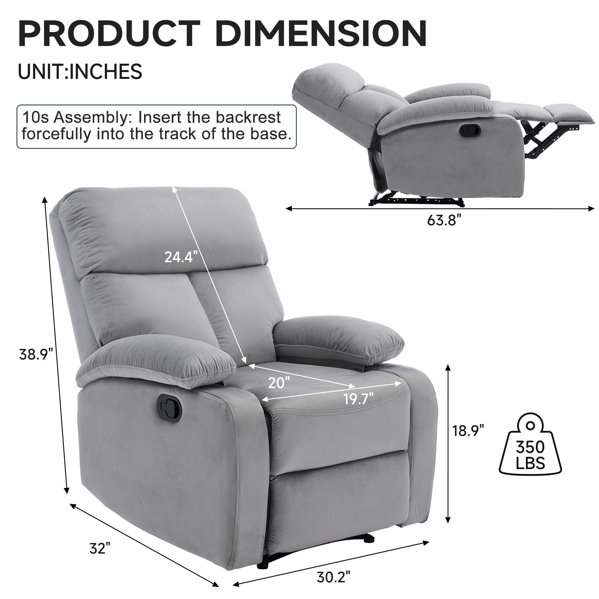 Petit fauteuil inclinable manuel pour adultes