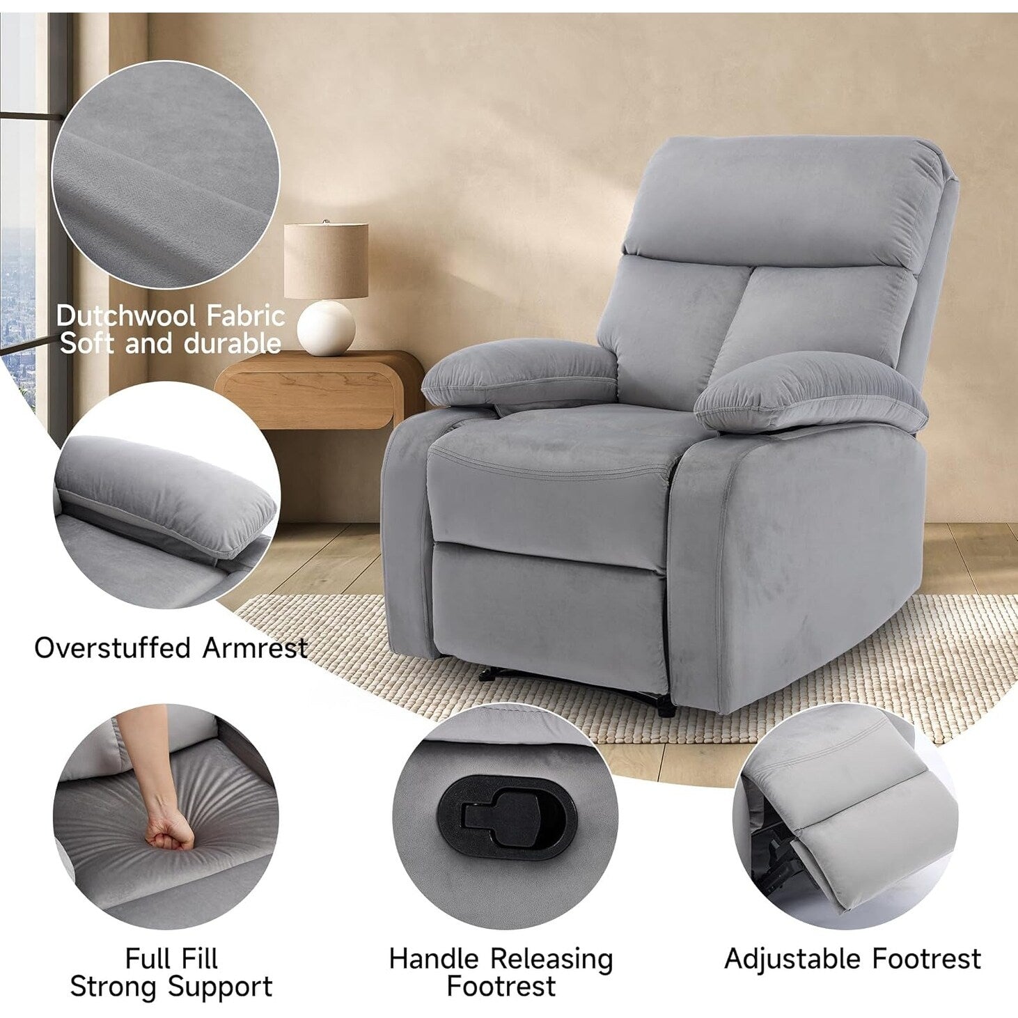 Petit fauteuil inclinable manuel pour adultes