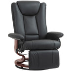 Fauteuil inclinable pivotant manuel, fauteuil de salon réglable en cuir PU, fauteuil à dossier haut avec repose-pieds et rembourrage