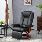Fauteuil inclinable pivotant manuel, fauteuil de salon réglable en cuir PU, fauteuil à dossier haut avec repose-pieds et rembourrage
