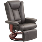Fauteuil inclinable pivotant manuel en cuir synthétique, dossier réglable, chaise de lecture avec repose-pieds intégré