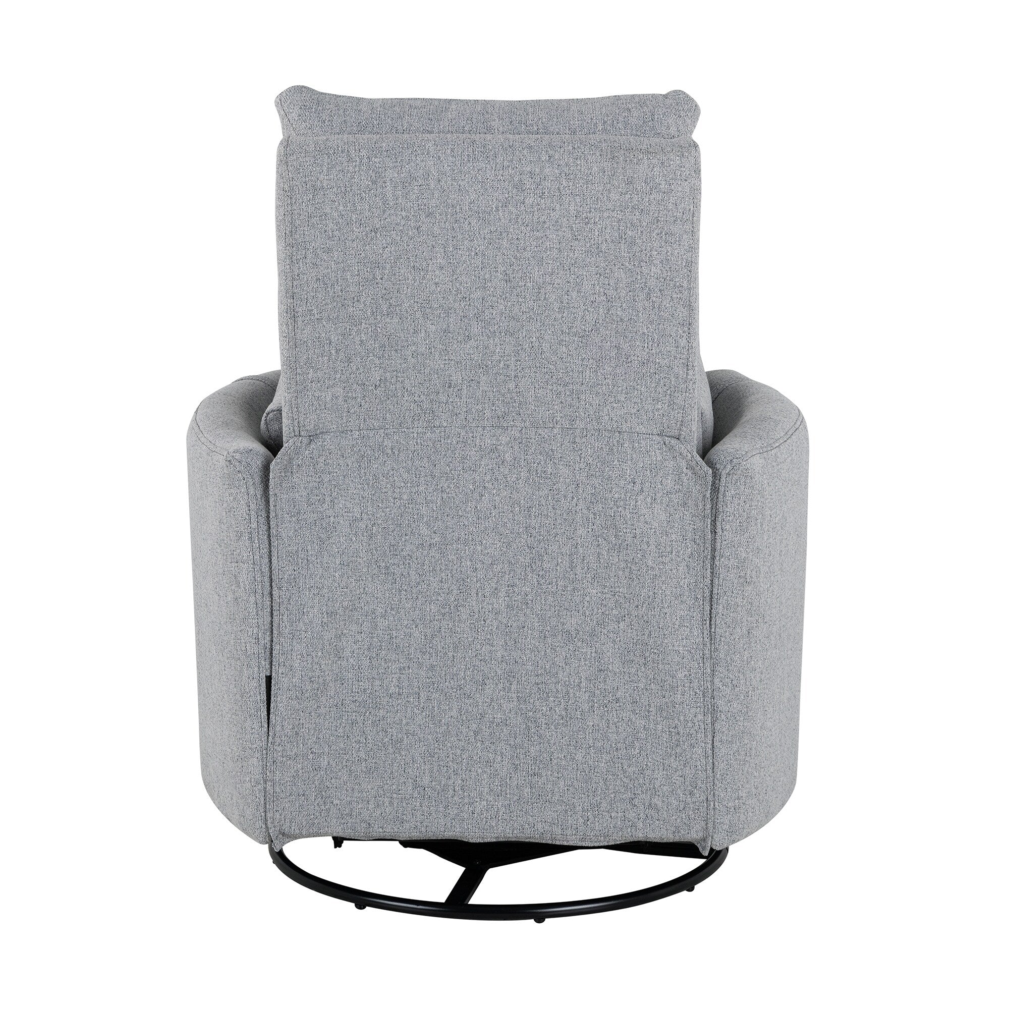 Fauteuil inclinable pivotant manuel avec mouvement de bascule, 2 oreillers amovibles, revêtement en lin et accoudoirs incurvés pour salon ou chambre d'enfant