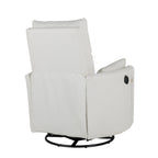 Fauteuil inclinable pivotant manuel avec mouvement de bascule, 2 oreillers amovibles, revêtement en lin et accoudoirs incurvés pour salon ou chambre d'enfant