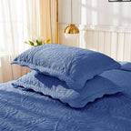 Taies d'oreiller matelassées brodées MarCielo, 2 pièces, 100 % coton