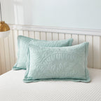 Taies d'oreiller matelassées brodées MarCielo, 2 pièces, 100 % coton