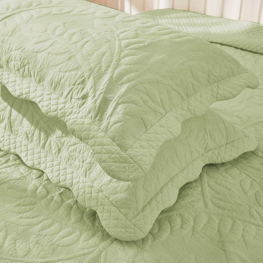 Taies d'oreiller matelassées brodées MarCielo, 2 pièces, 100 % coton
